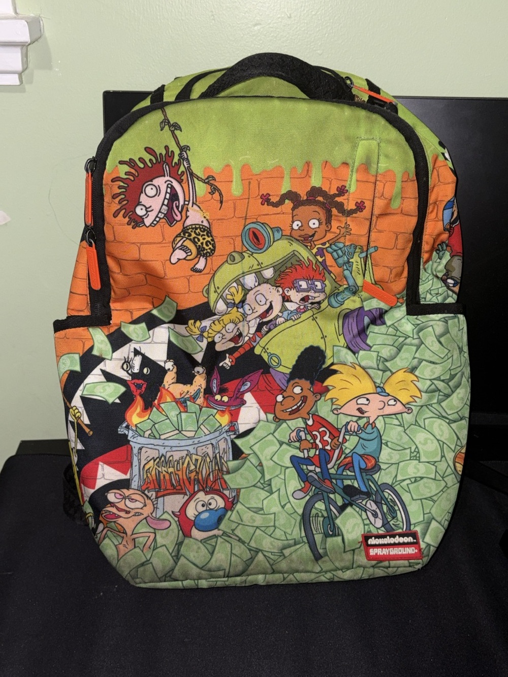 Sprayground Nickelodeon Rugrats Green & Orange Cartoon Kids Backpack
